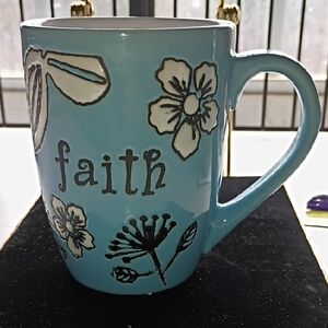 Floral Blue Faith Mug